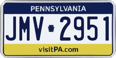 PA license plate JMV2951