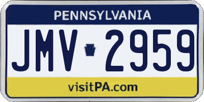 PA license plate JMV2959