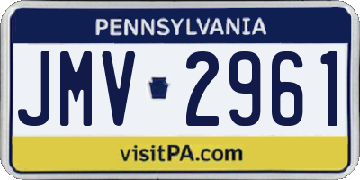 PA license plate JMV2961