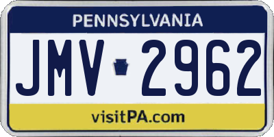 PA license plate JMV2962
