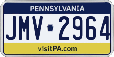 PA license plate JMV2964