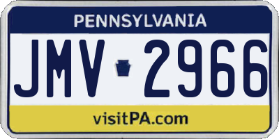 PA license plate JMV2966