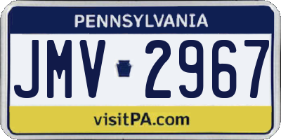 PA license plate JMV2967