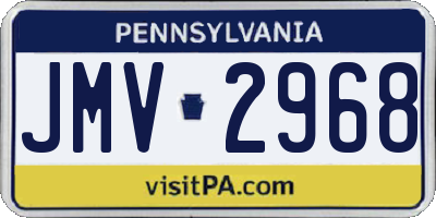 PA license plate JMV2968