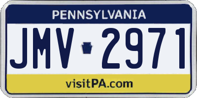 PA license plate JMV2971