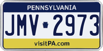 PA license plate JMV2973