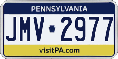 PA license plate JMV2977