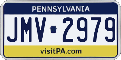 PA license plate JMV2979