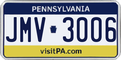 PA license plate JMV3006