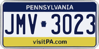PA license plate JMV3023