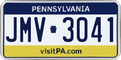 PA license plate JMV3041
