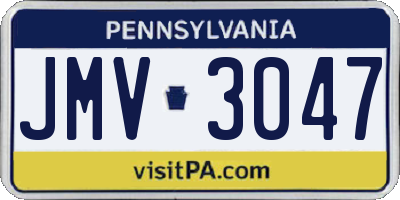 PA license plate JMV3047