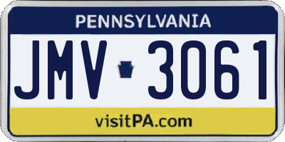 PA license plate JMV3061