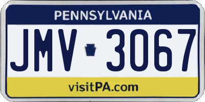 PA license plate JMV3067