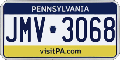 PA license plate JMV3068