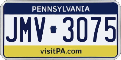 PA license plate JMV3075