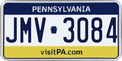 PA license plate JMV3084