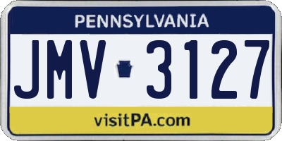 PA license plate JMV3127