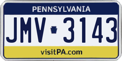 PA license plate JMV3143