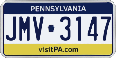 PA license plate JMV3147
