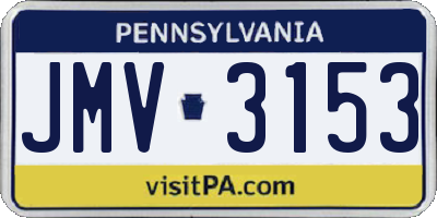 PA license plate JMV3153