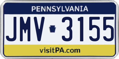 PA license plate JMV3155