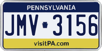 PA license plate JMV3156