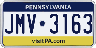 PA license plate JMV3163