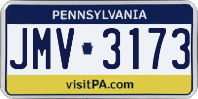 PA license plate JMV3173