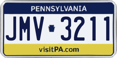 PA license plate JMV3211