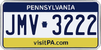 PA license plate JMV3222