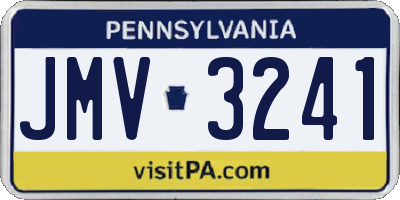 PA license plate JMV3241