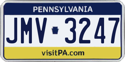 PA license plate JMV3247