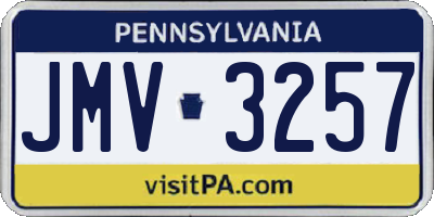 PA license plate JMV3257