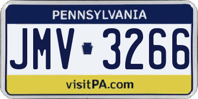 PA license plate JMV3266