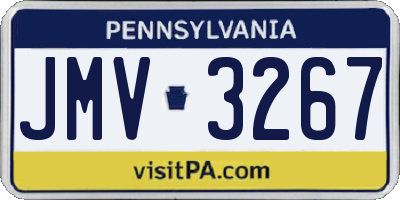 PA license plate JMV3267