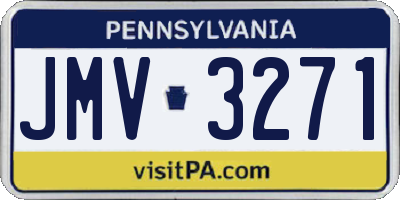 PA license plate JMV3271