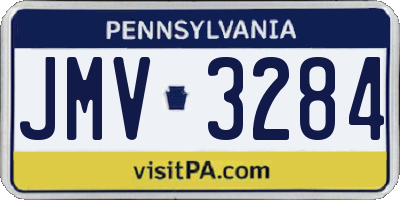 PA license plate JMV3284