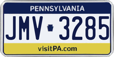 PA license plate JMV3285