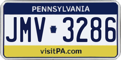 PA license plate JMV3286