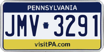 PA license plate JMV3291