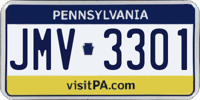 PA license plate JMV3301