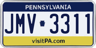PA license plate JMV3311