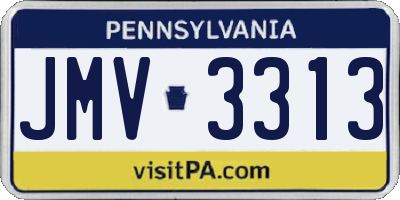 PA license plate JMV3313