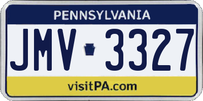 PA license plate JMV3327