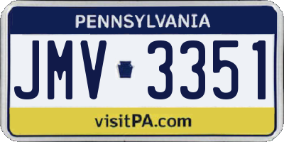 PA license plate JMV3351
