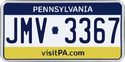 PA license plate JMV3367