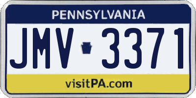 PA license plate JMV3371