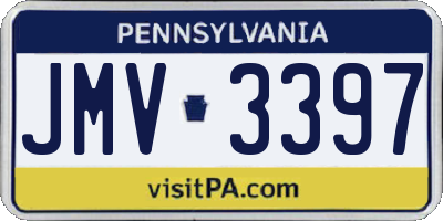 PA license plate JMV3397