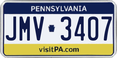 PA license plate JMV3407